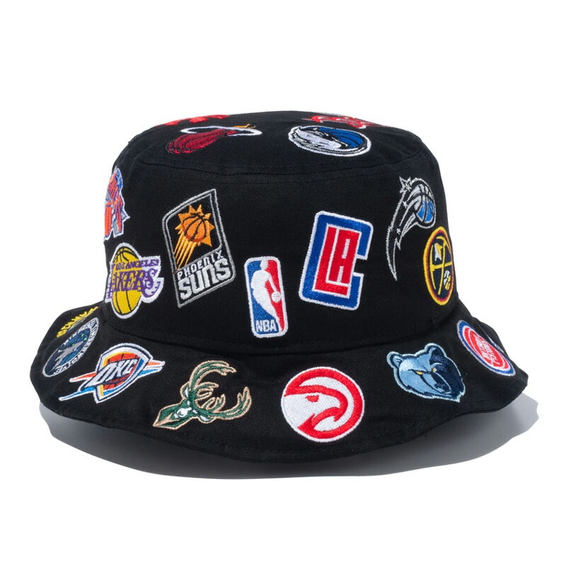 ニュー エラ NEW ERA バケット01 Team Logo Allover NBA ブラック バケットハット 帽子 ニュー エラ NEW ERA バケット01 Team Logo Allover NBA ブラック バケットハット 帽子