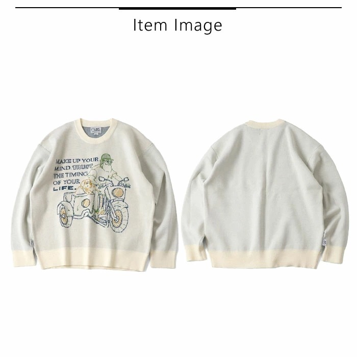 gym master トップス ニット ジャガードニット セーター MAKE UP YOUR MIND クルーネック メンズ レディース ユニセックス G421727 gym master トップス ニット ジャガードニット セーター MAKE UP YOUR MIND クルーネック メンズ レディース ユニセックス G421727