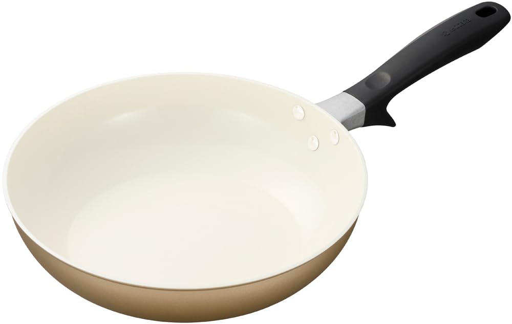 セラブリッド PFAS 鉛 カドミウム フッ素 不使用 セラミック 加工 フライパン 深型 28cm IH ガス 対応 焦げ付きにくい 油使用 中火以下 ベージュ CF-28FC-WBG