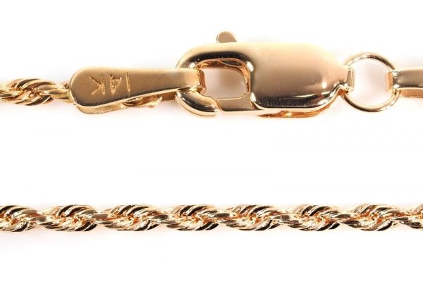 14金製 カットフレンチロープチェーン ネックレス数量限定/1.6:40(品質保