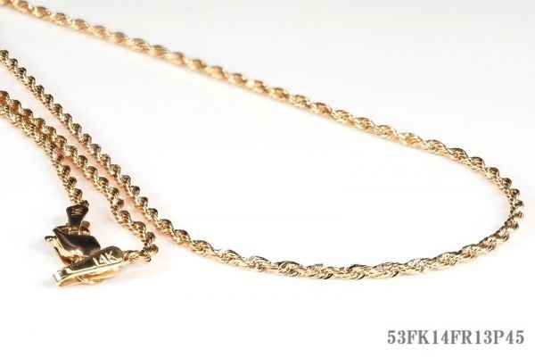 14金製 カットフレンチロープチェーン ネックレス数量限定/1.6:40(品質保