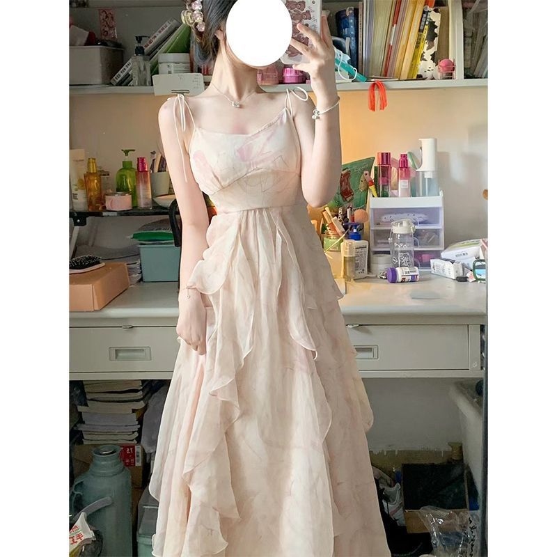 【1つ買うと10つ無料】チャオキシアンのウエストストラップドレス女性の夏の感覚優しい初恋のプリンセススカートスリーブ 【1つ買うと10つ無料】チャオキシアンのウエストストラップドレス女性の夏の感覚優しい初恋のプリンセススカートスリーブ