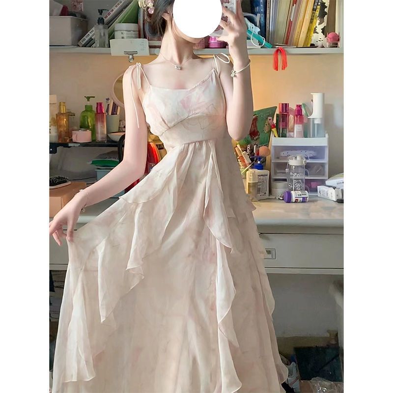 【1つ買うと10つ無料】チャオキシアンのウエストストラップドレス女性の夏の感覚優しい初恋のプリンセススカートスリーブ 【1つ買うと10つ無料】チャオキシアンのウエストストラップドレス女性の夏の感覚優しい初恋のプリンセススカートスリーブ