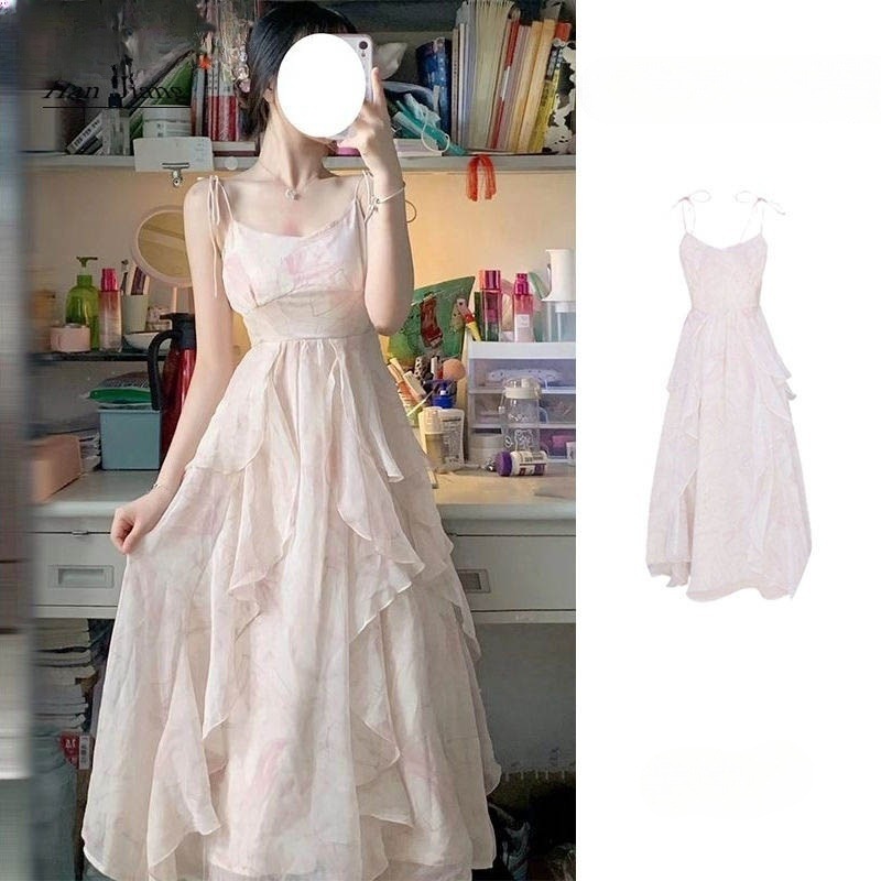 【1つ買うと10つ無料】チャオキシアンのウエストストラップドレス女性の夏の感覚優しい初恋のプリンセススカートスリーブ 【1つ買うと10つ無料】チャオキシアンのウエストストラップドレス女性の夏の感覚優しい初恋のプリンセススカートスリーブ