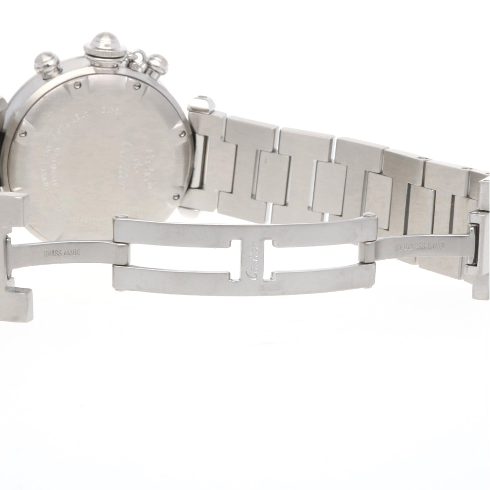 カルティエ パシャC クロノグラフ 腕時計 ステンレススチール 2412 自動巻き 1年保証 CARTIER 中古 美品