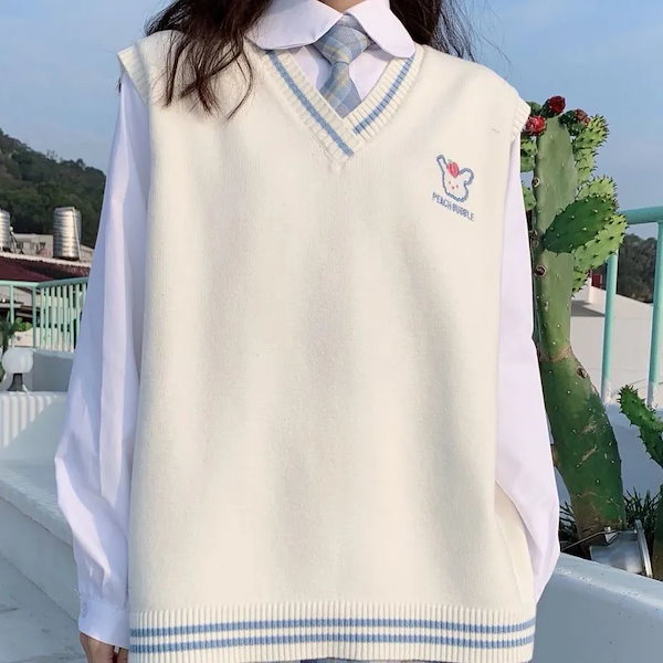 Qoo10] ニット JK カーディガン 制服ベスト
