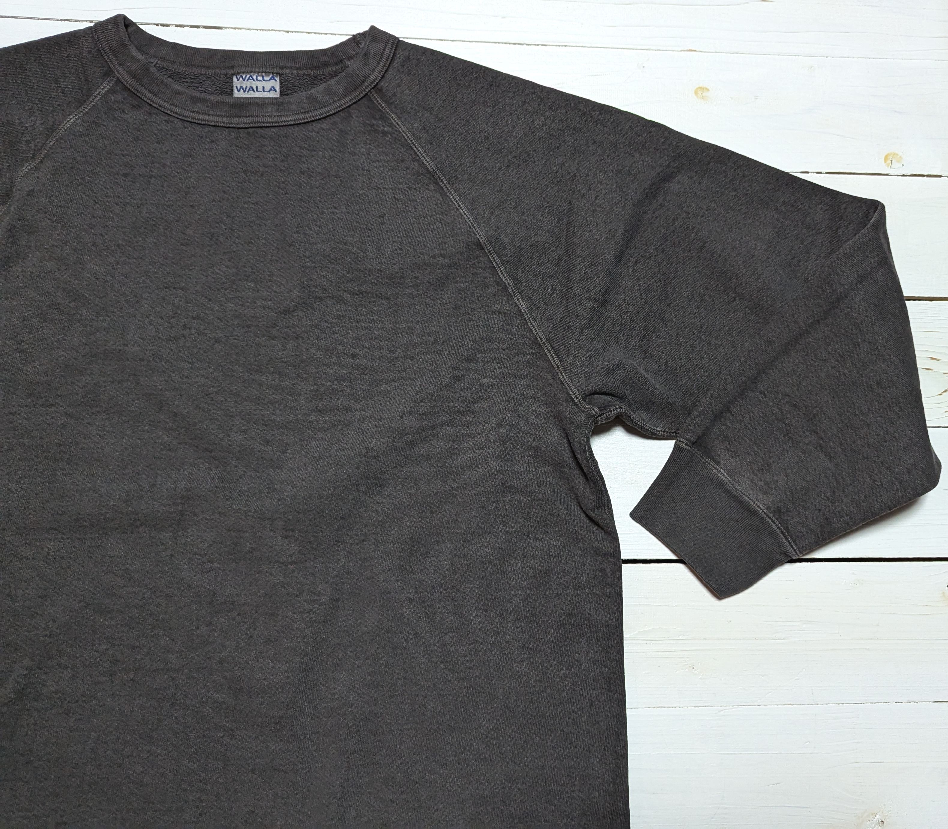 ピグメント ダイ 13オンス クルー ユーズドブラック メンズ スウェットシャツ 日本製 PIGMENT DYE 13oz CREW USED BLACK 040