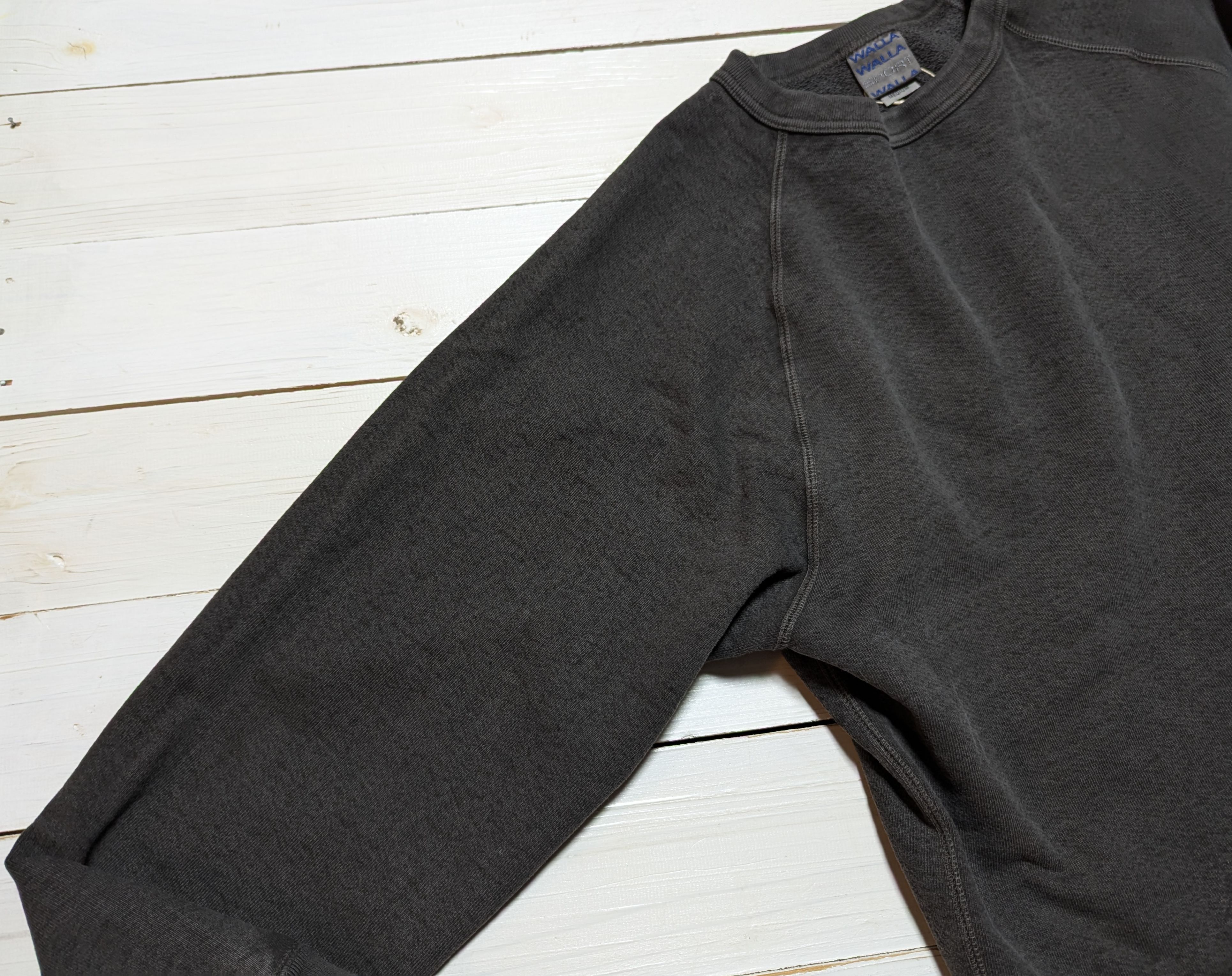 ピグメント ダイ 13オンス クルー ユーズドブラック メンズ スウェットシャツ 日本製 PIGMENT DYE 13oz CREW USED BLACK 040