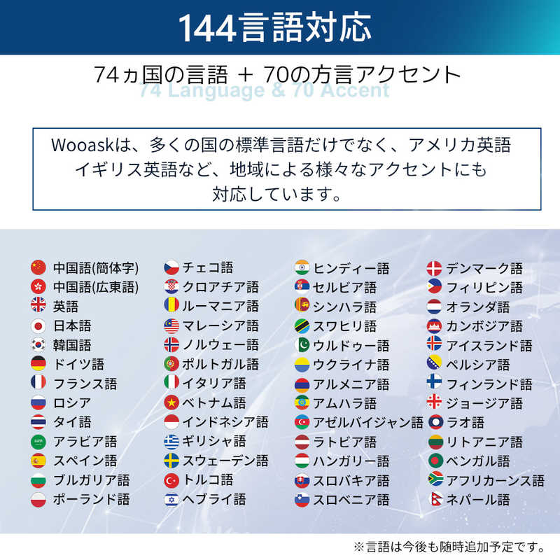 ウェザリージャパン 144カ国の言語を翻訳可能なワイヤレスイヤホン型翻訳機 WOOASK M3 (オン・オフライン対応) M3+ ウェザリージャパン 144カ国の言語を翻訳可能なワイヤレスイヤホン型翻訳機 WOOASK M3 (オン・オフライン対応) M3+