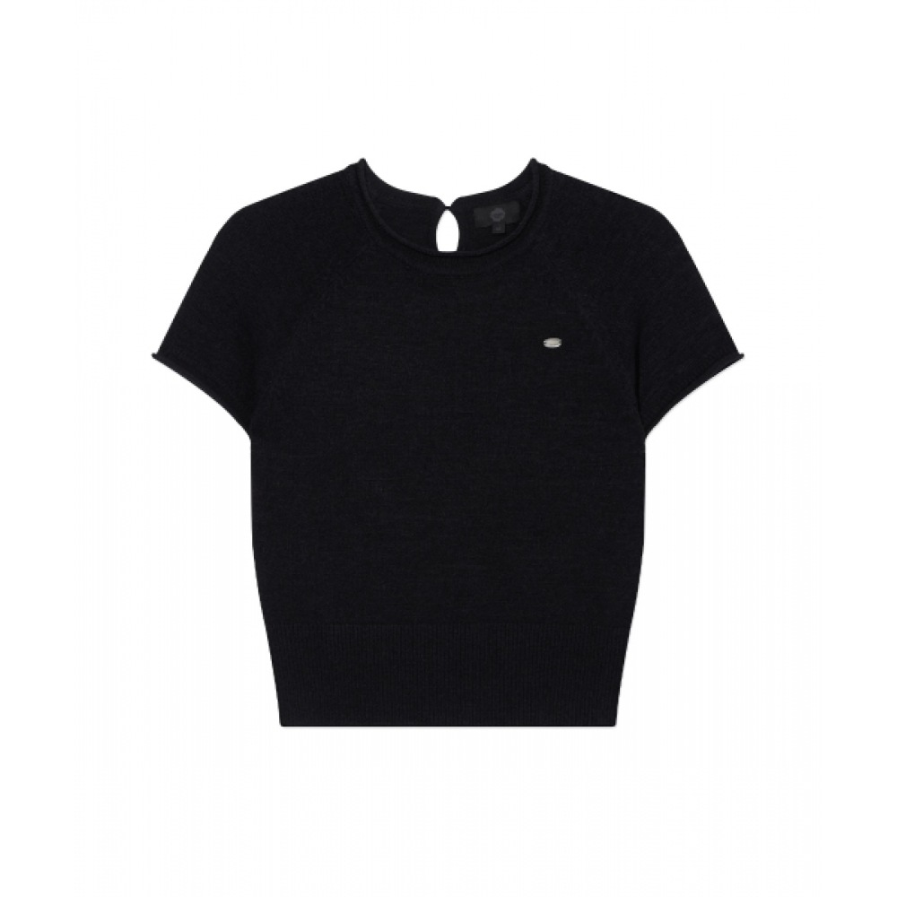 COVERNAT ウーマン バークラグランハーフニット Black COVERNAT ウーマン バークラグランハーフニット Black