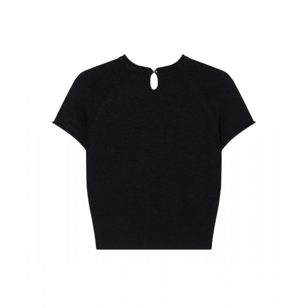 COVERNAT ウーマン バークラグランハーフニット Black COVERNAT ウーマン バークラグランハーフニット Black