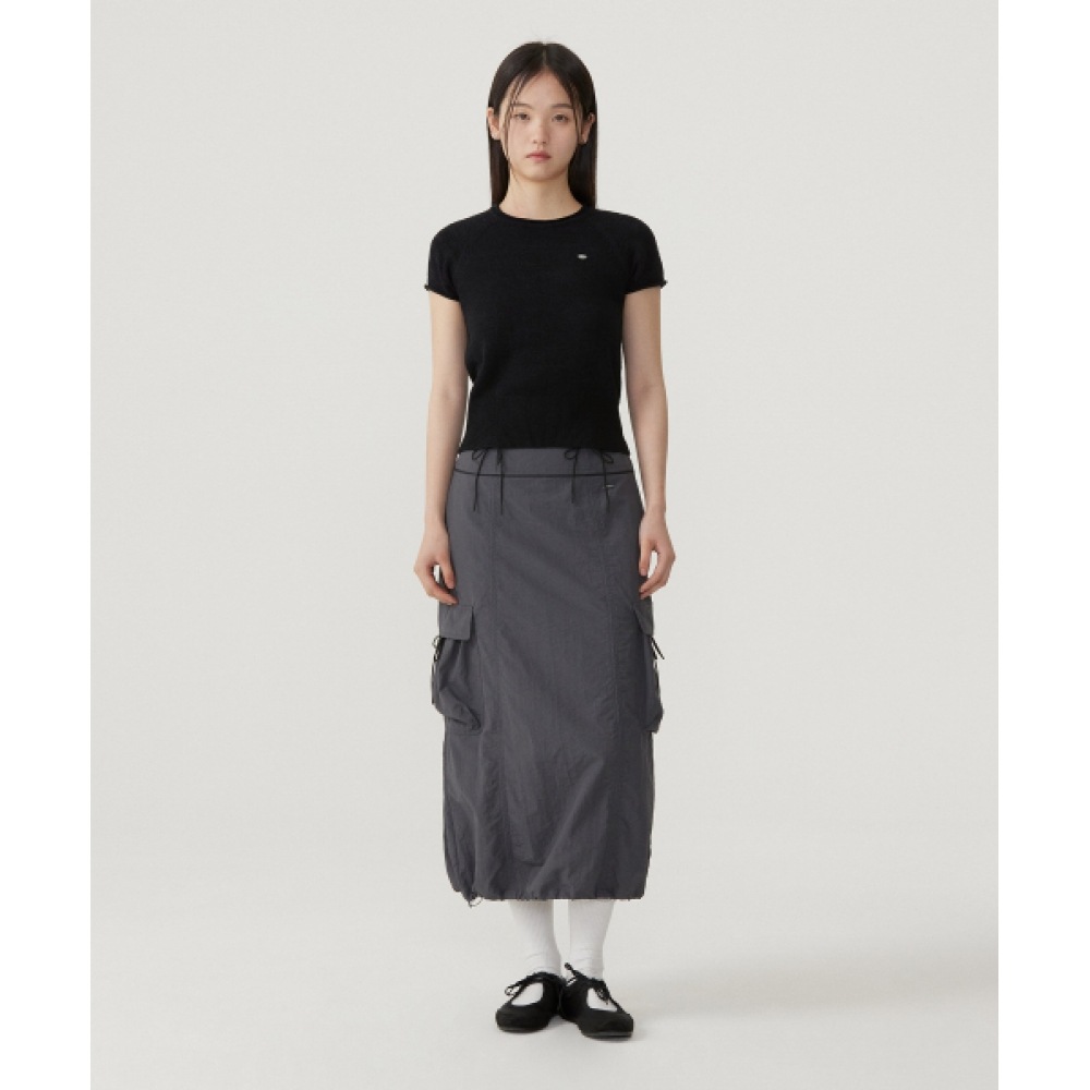 COVERNAT ウーマン バークラグランハーフニット Black COVERNAT ウーマン バークラグランハーフニット Black