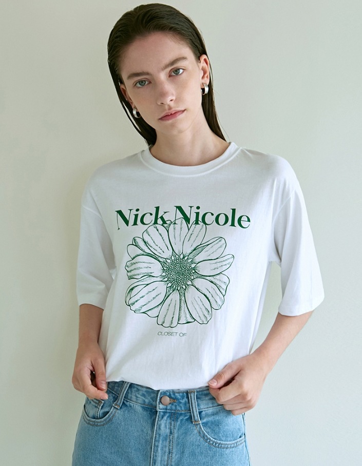 Tシャツ・カットソー [NICK&NICOLE] NICOLE VINTAGE FLOWER TEE (3 color) NICK&NICOLE] NICOLE VINTAGE FLOWER TEE (3 color