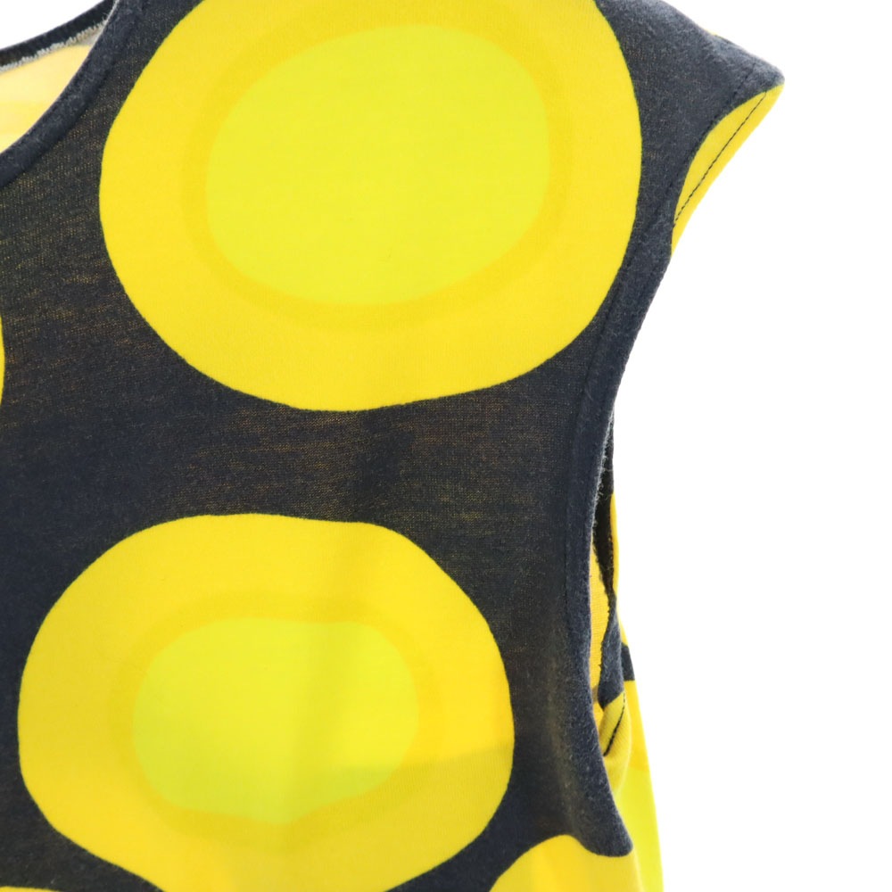 総柄 ノースリーブ カットソー S イエロー系 レディース 総柄 ノースリーブ カットソー S イエロー系 レディース