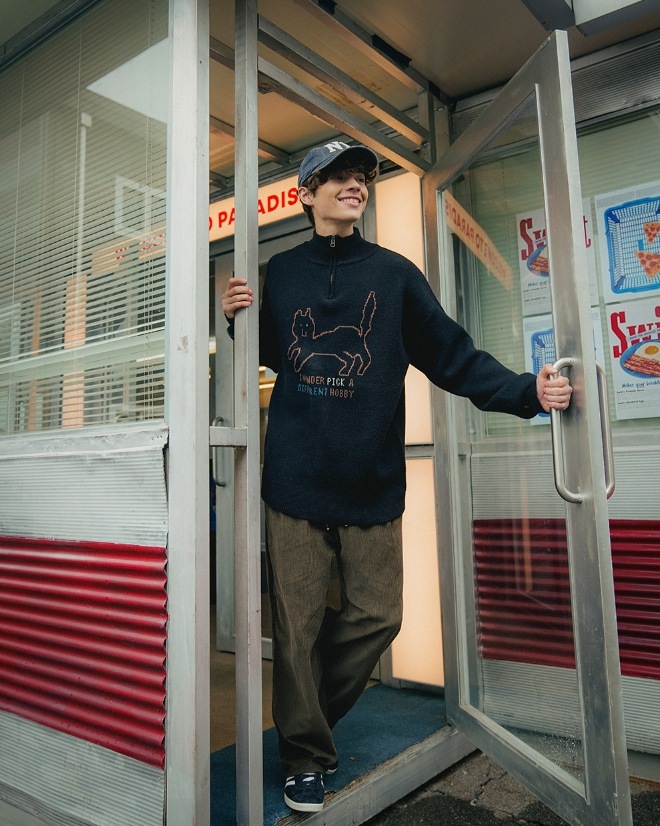 WV PROJECT] Different Knit Half Zip-up ニット