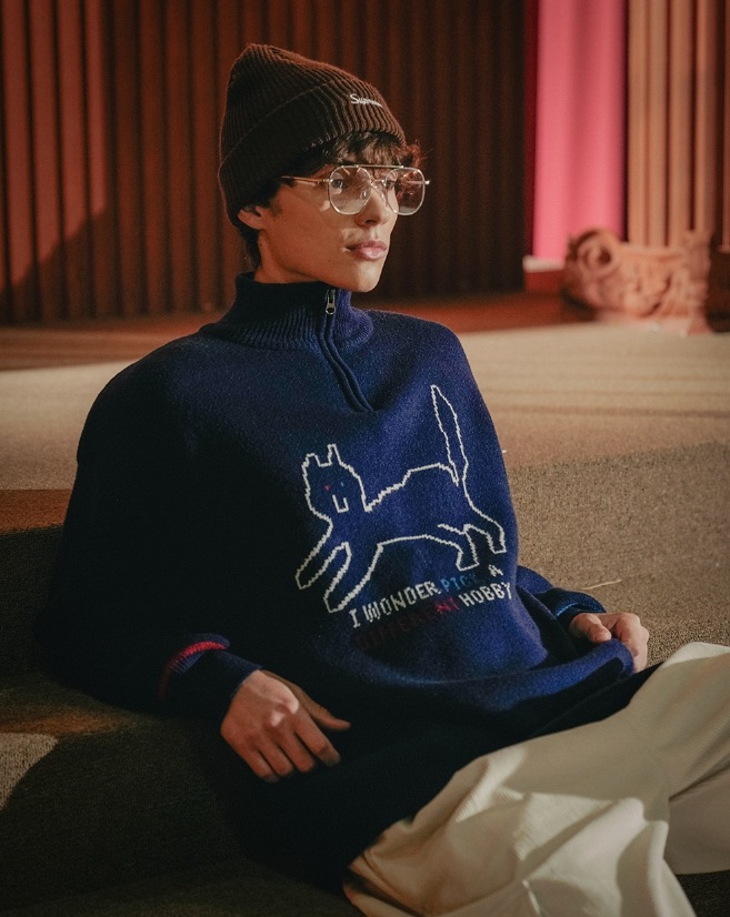 WV PROJECT] Different Knit Half Zip-up ニット