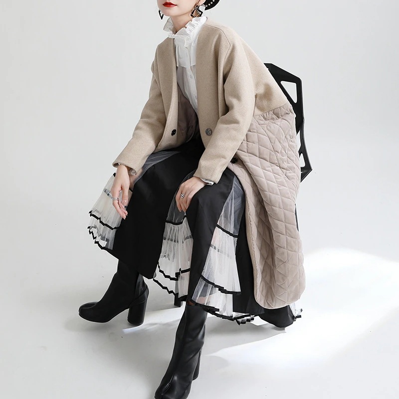 冬アウター ジャケット 大人かわいい秋冬キルティングアウター可愛い若見えVネックラシャ切り替え綿服厚手アウター 母の日 冬アウター ジャケット 大人かわいい秋冬キルティングアウター可愛い若見えVネックラシャ切り替え綿服厚手アウター 母の日