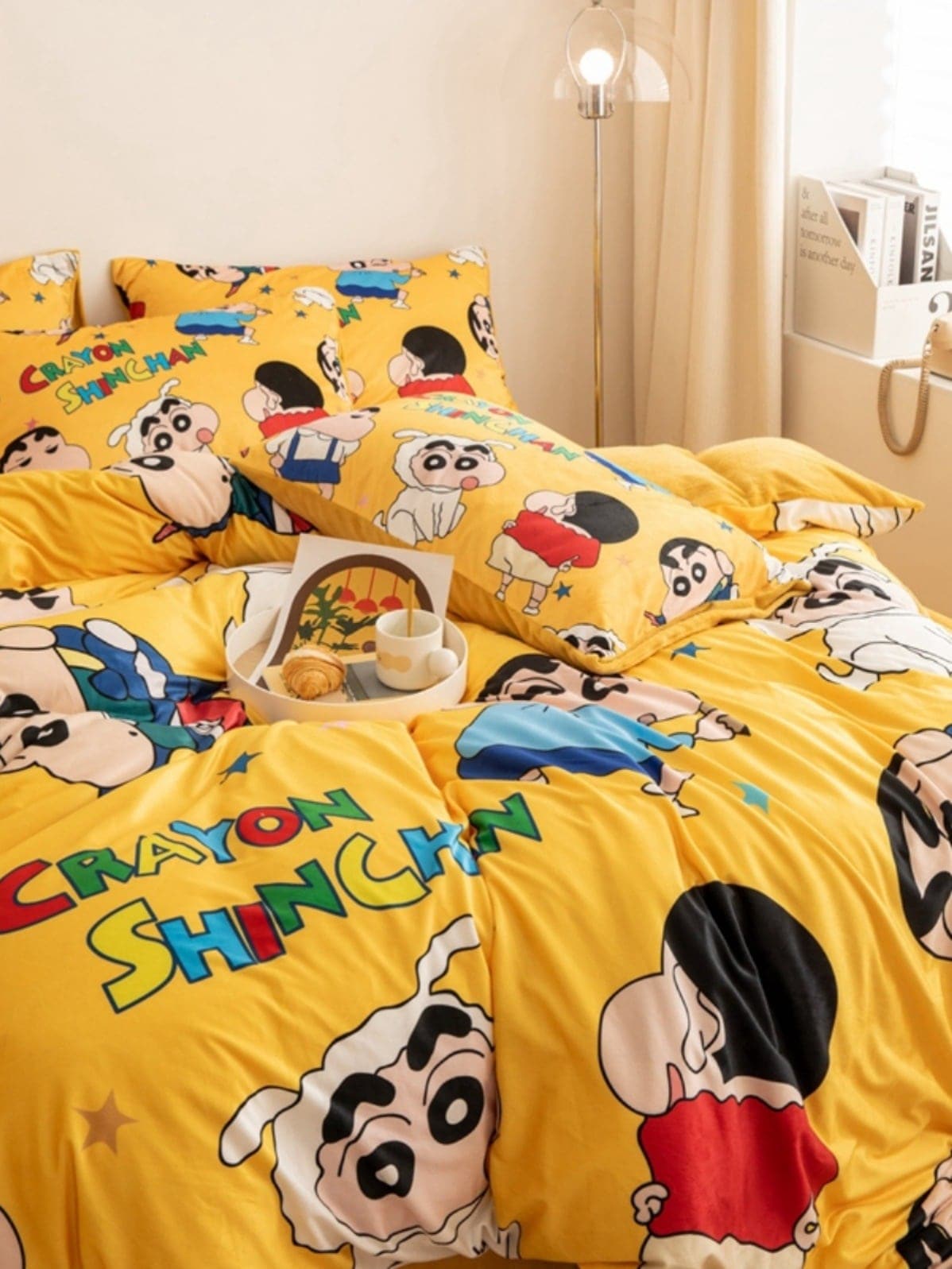 「クレヨンしんちゃん」ベッド用品4点セット3 铭都 \u0026 クレヨンしんちゃんのベッド4点セット秋冬棉磨毛ベッド用品-