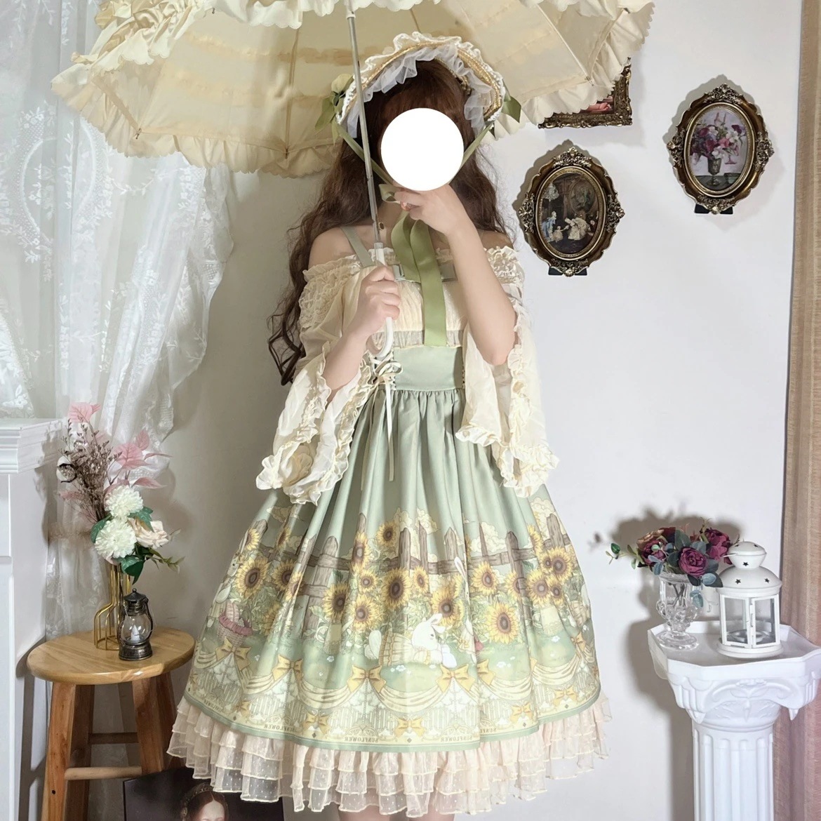 送 料 無 料正規品lolitaシフォンシャツロリータインナーシャツ一字襟姫袖ボトムシャツブラジャー