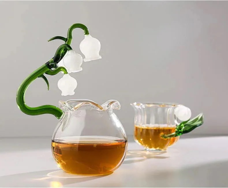 和風スズランガラス小カンフーティーカップパーソナルホステスカップ内蔵ランプ 和風スズランガラス小カンフーティーカップパーソナルホステスカップ内蔵ランプ