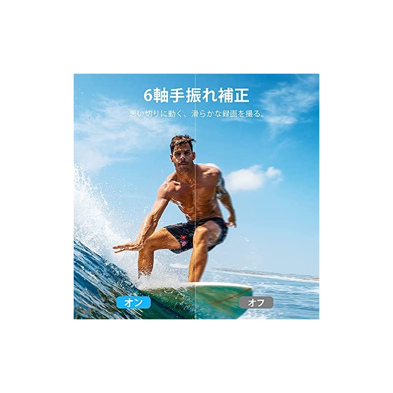 アクションカメラ 4Kウェアラブルカメラ IPX8防水10M 水中カメラ 6軸手ぶれ補正 リモコン付