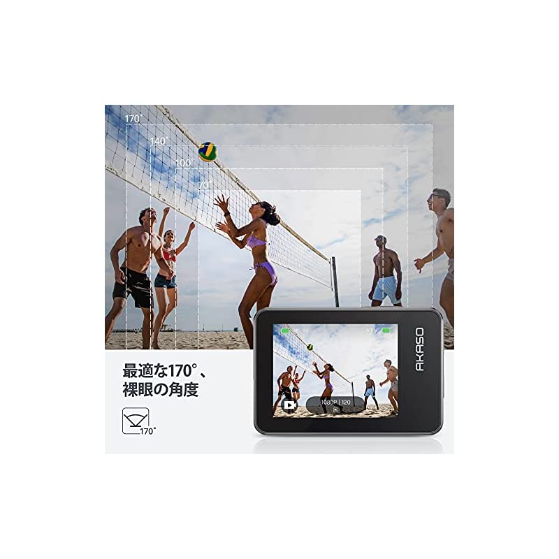 アクションカメラ 4Kウェアラブルカメラ IPX8防水10M 水中カメラ 6軸手ぶれ補正 リモコン付