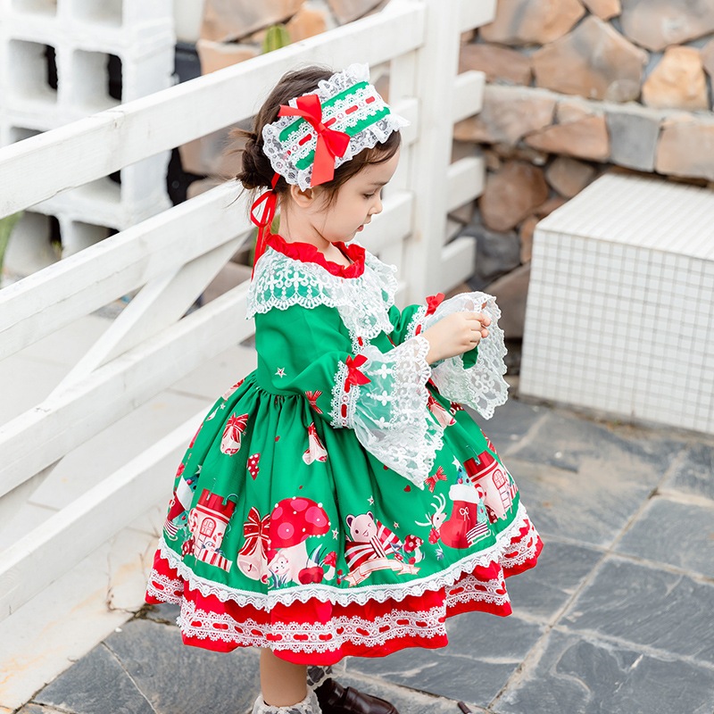 秋のクリスマスパーティードレス女の子スペイン風ロリータチュチュロリータドレス 秋のクリスマスパーティードレス女の子スペイン風ロリータチュチュロリータドレス