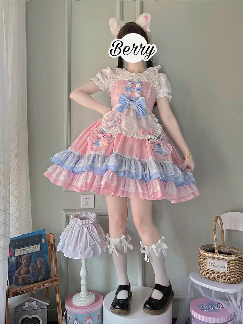 Lolita夏大童jskワンピースロリータが痩せて腰を収めた女子ロリータレーススカート Lolita夏大童jskワンピースロリータが痩せて腰を収めた女子ロリータレーススカート