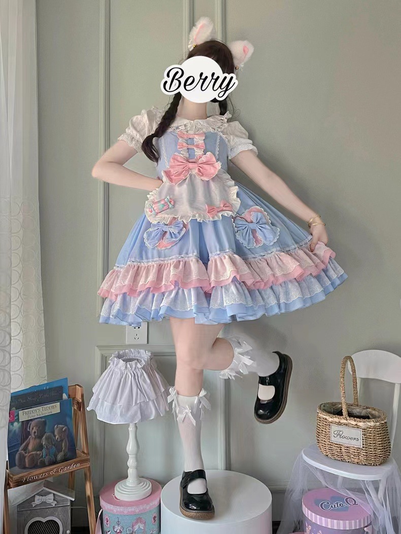 Lolita夏大童jskワンピースロリータが痩せて腰を収めた女子ロリータレーススカート Lolita夏大童jskワンピースロリータが痩せて腰を収めた女子ロリータレーススカート