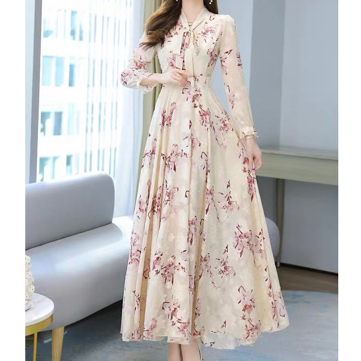 レディース ワンピース ロング 長袖 パフスリーブ フリル袖 Vネック ボウタイ フレア Aライン ハイウエスト シフォン きれいめ 上品 おしゃれ エレガント 主役級 存在感 プリンセス レディース ワンピース ロング 長袖 パフスリーブ フリル袖 Vネック ボウタイ フレア Aライン ハイウエスト シフォン きれいめ 上品 おしゃれ エレガント 主役級 存在感 プリンセス