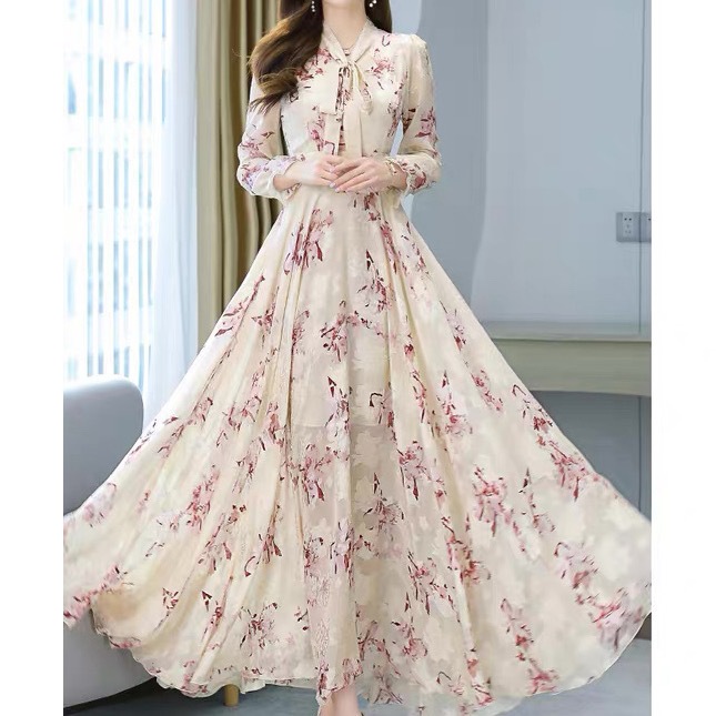 レディース ワンピース ロング 長袖 パフスリーブ フリル袖 Vネック ボウタイ フレア Aライン ハイウエスト シフォン きれいめ 上品 おしゃれ エレガント 主役級 存在感 プリンセス レディース ワンピース ロング 長袖 パフスリーブ フリル袖 Vネック ボウタイ フレア Aライン ハイウエスト シフォン きれいめ 上品 おしゃれ エレガント 主役級 存在感 プリンセス