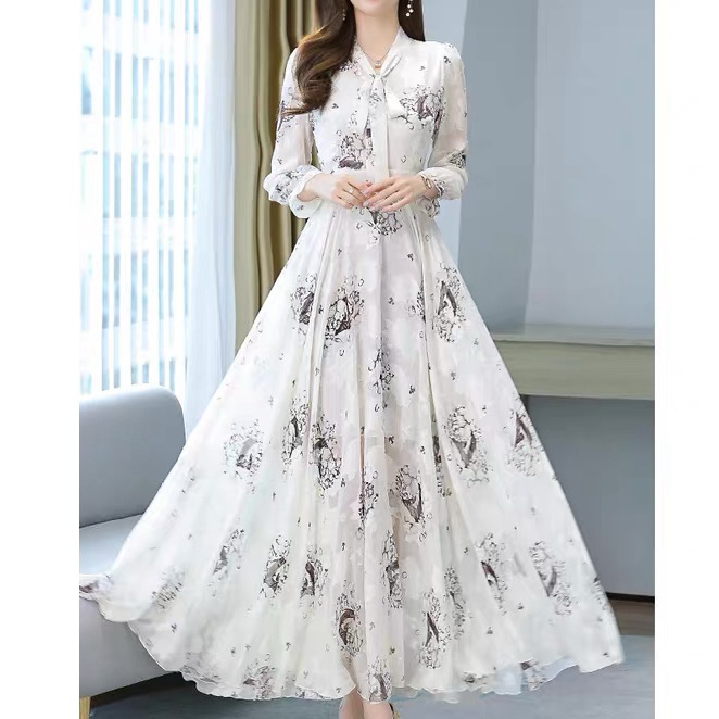 レディース ワンピース ロング 長袖 パフスリーブ フリル袖 Vネック ボウタイ フレア Aライン ハイウエスト シフォン きれいめ 上品 おしゃれ エレガント 主役級 存在感 プリンセス レディース ワンピース ロング 長袖 パフスリーブ フリル袖 Vネック ボウタイ フレア Aライン ハイウエスト シフォン きれいめ 上品 おしゃれ エレガント 主役級 存在感 プリンセス