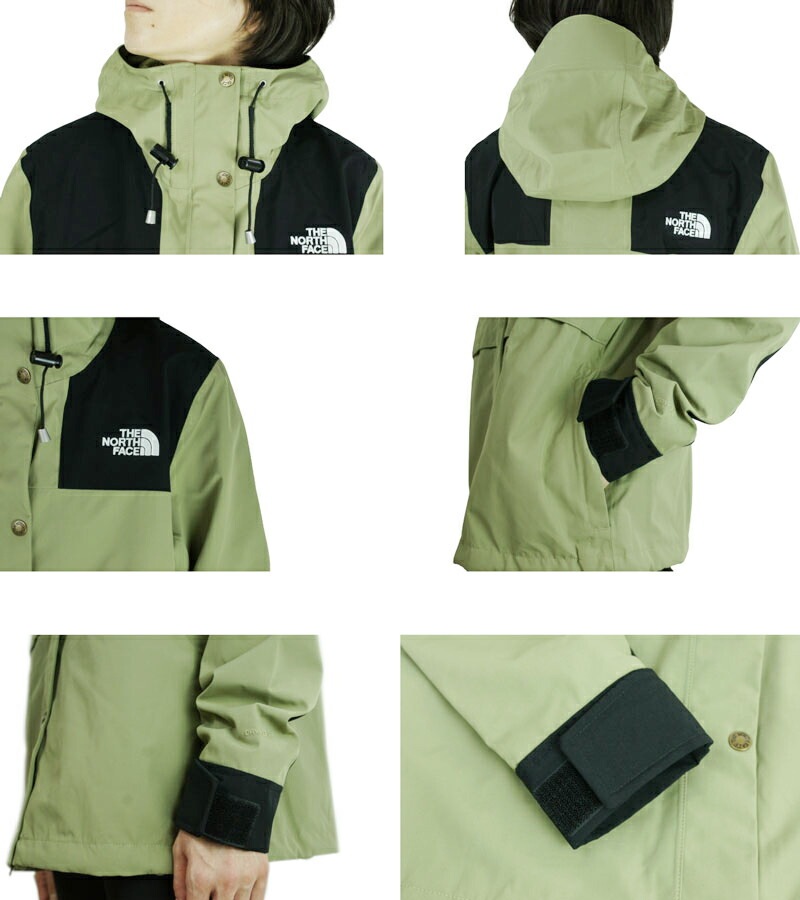 ノースフェイスレディース マウンテンパーカーW ECO MTN JKTウィメンズ エコマウンテンジャケットTMBLWDGN/TNFBLK(カーキ/ブラック)b