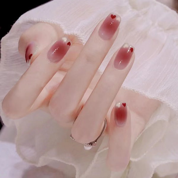 ハート型チークネイルシール I tried new heart cheek sticker gel nail at CANDO. 2024