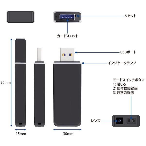 Amazon.co.jp: Axlgax 小型カメラ 隠しカメラ 1080P 動体検知