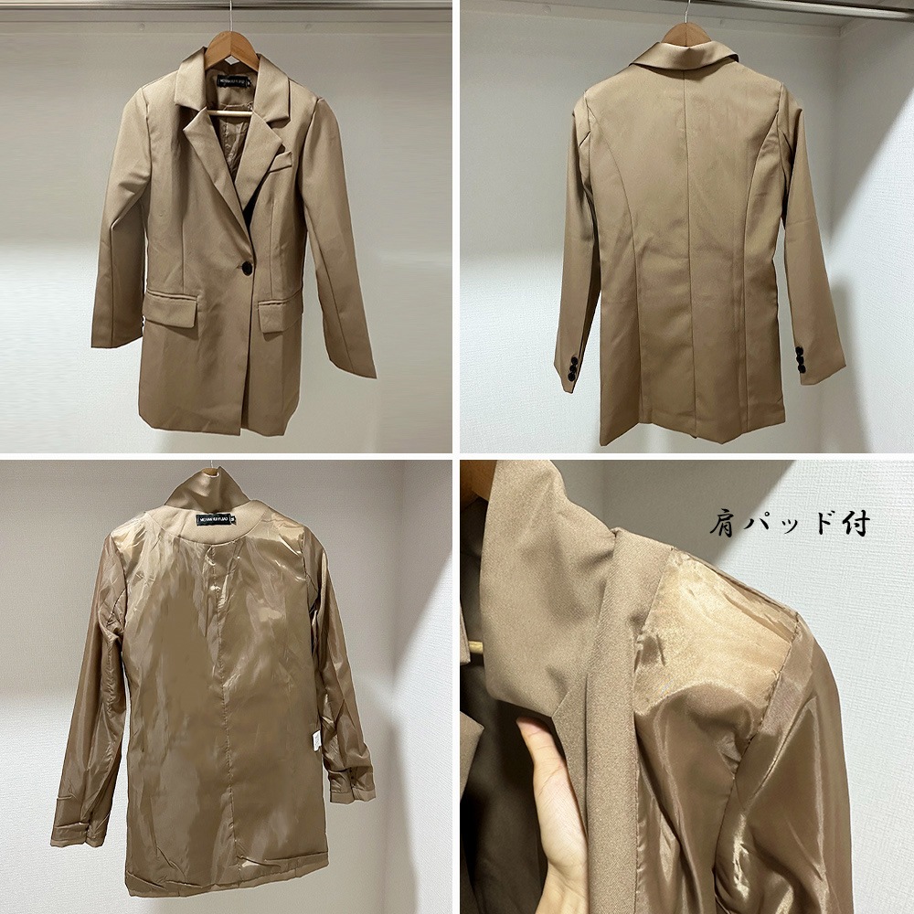 テーラードジャケット レディース 長袖 カジュアル ポケット付き 春秋冬 141982 テーラードジャケット レディース 長袖 カジュアル ポケット付き 春秋冬 141982