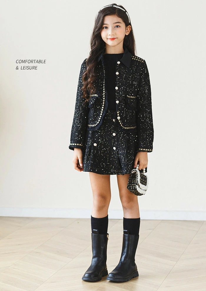 入学式 スーツ 女の子 卒業式 子供服 女の子 セットアップ 2点セット ボレロ ジャケット 入園式 スーツ フォーマルスーツ 韓国 発表会 普段着 おしゃれ 結婚式 ブラック 上下セット 女児スーツ