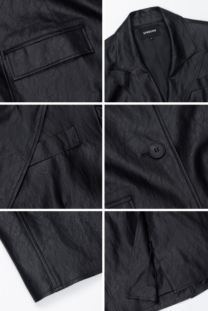 [SPERONE] Over Cracked Leather Blazer