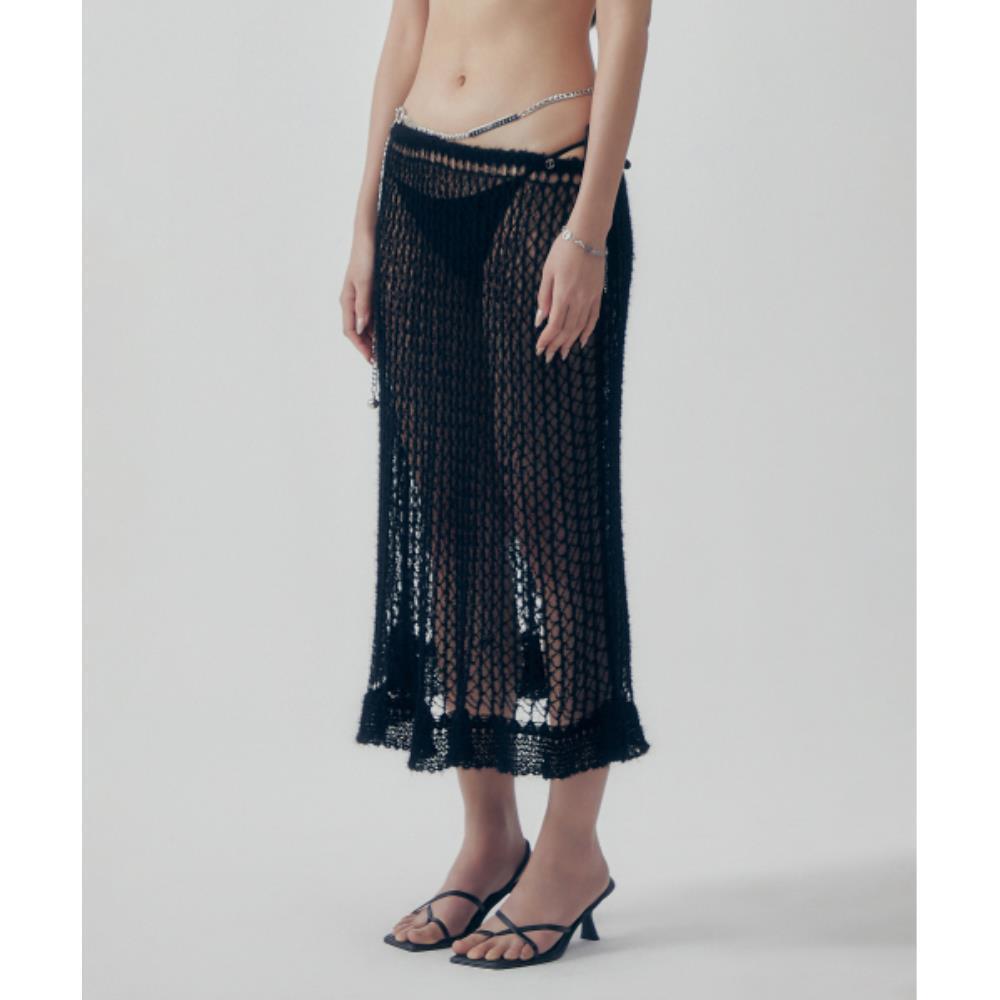 TREEMINGBIRD Soft Kint Layered Skirt Black TM2535KS002 TREEMINGBIRD Soft Kint Layered Skirt Black TM2535KS002