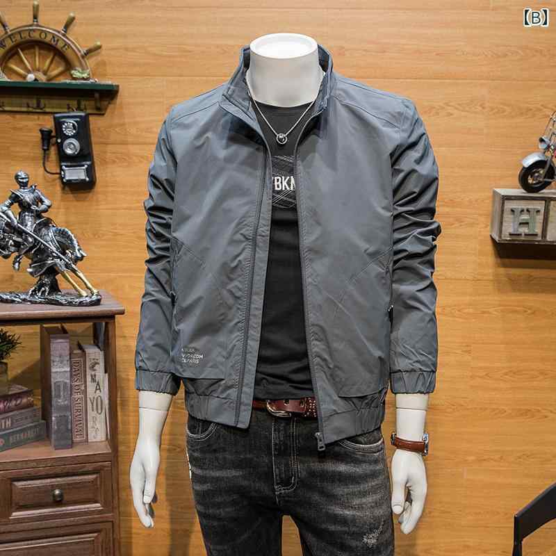 メンズ ファッション スタンドカラー ジャケット 春秋 トレンド カジュアル シンプル 韓国 テーラードジャケット メンズ ファッション スタンドカラー ジャケット 春秋 トレンド カジュアル シンプル 韓国 テーラードジャケット