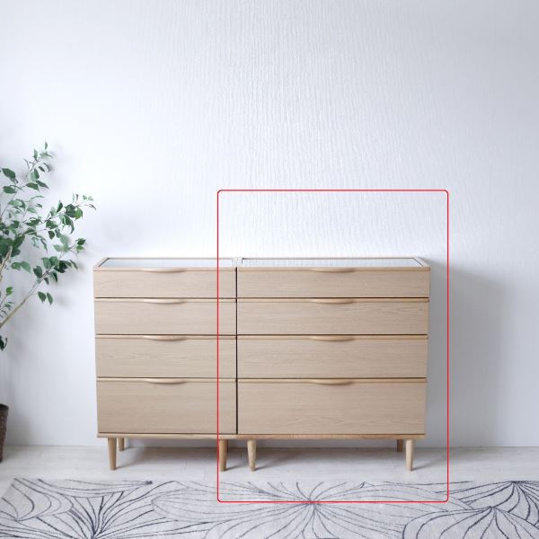 ガラスチェスト（ナチュラル） 幅約80cm [完成品］