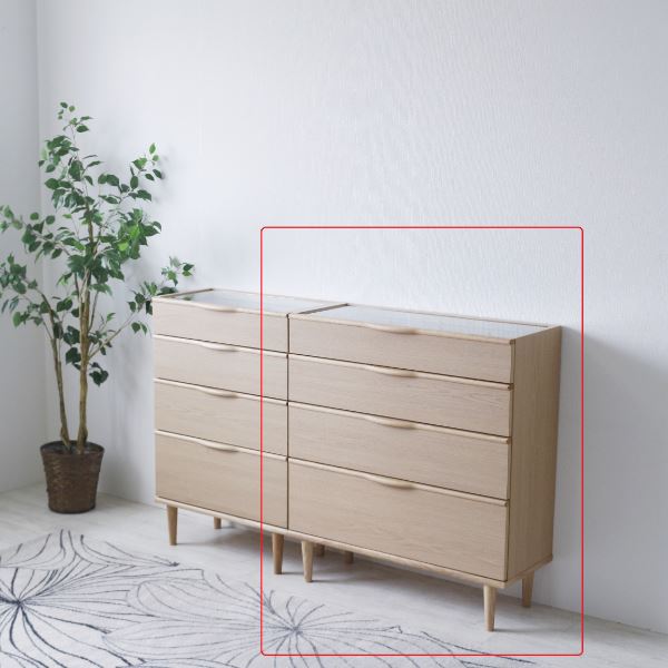 ガラスチェスト（ナチュラル） 幅約80cm [完成品］