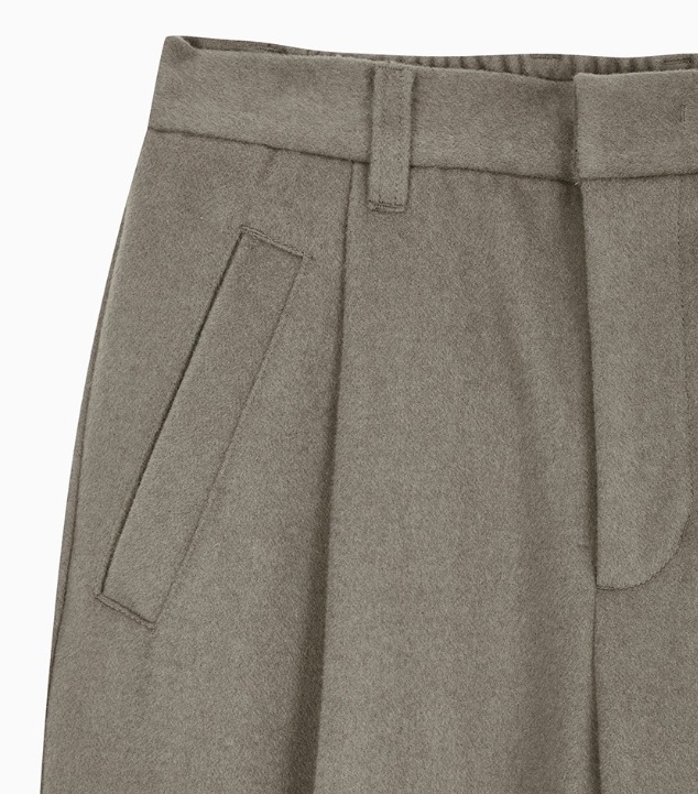 Wool Blend Relaxed Fit Pants (J326911 )