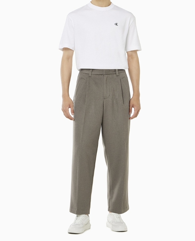 Wool Blend Relaxed Fit Pants (J326911 )
