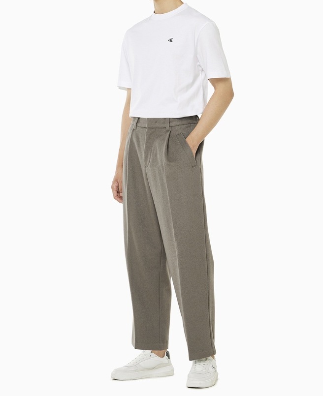 Wool Blend Relaxed Fit Pants (J326911 )