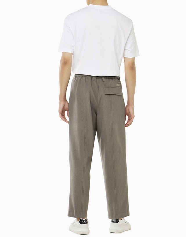 Wool Blend Relaxed Fit Pants (J326911 )