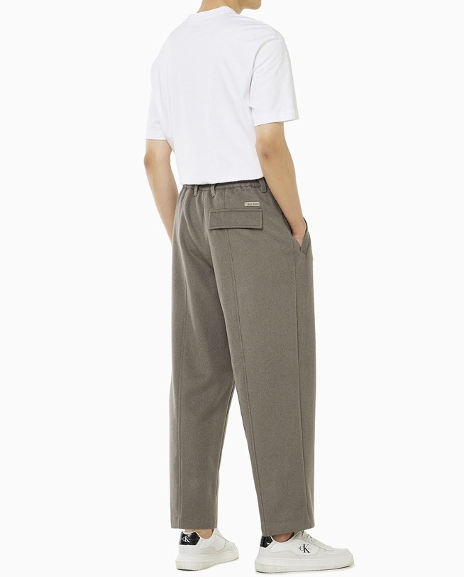 Wool Blend Relaxed Fit Pants (J326911 )