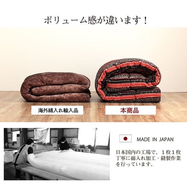こたつ布団 正方形 日本製 シェニール カラフル エスニック イエロー 約200x200cm