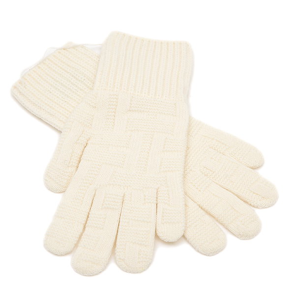 エルメス 手袋 フレカンス セリエボタン ウール ホワイト レディース Sサイズ 手袋