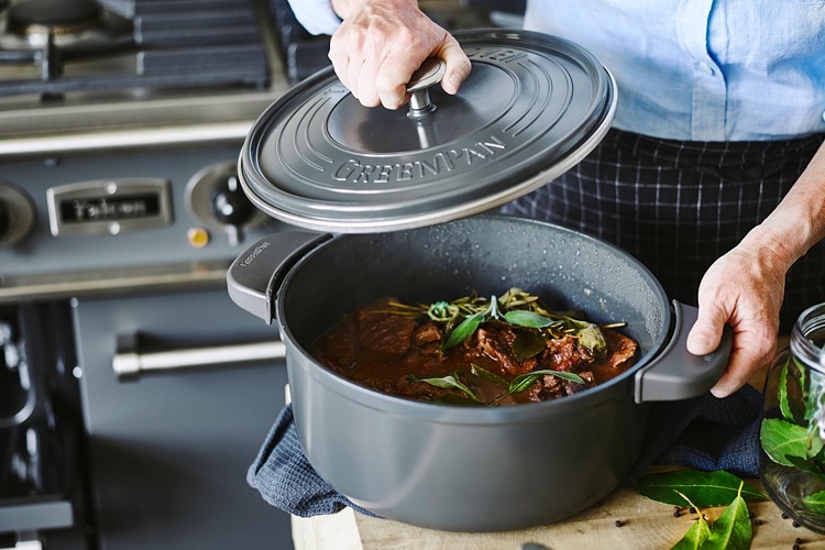 グリーンパンGREENPAN フェザーウェイトココット ラウンド22cm